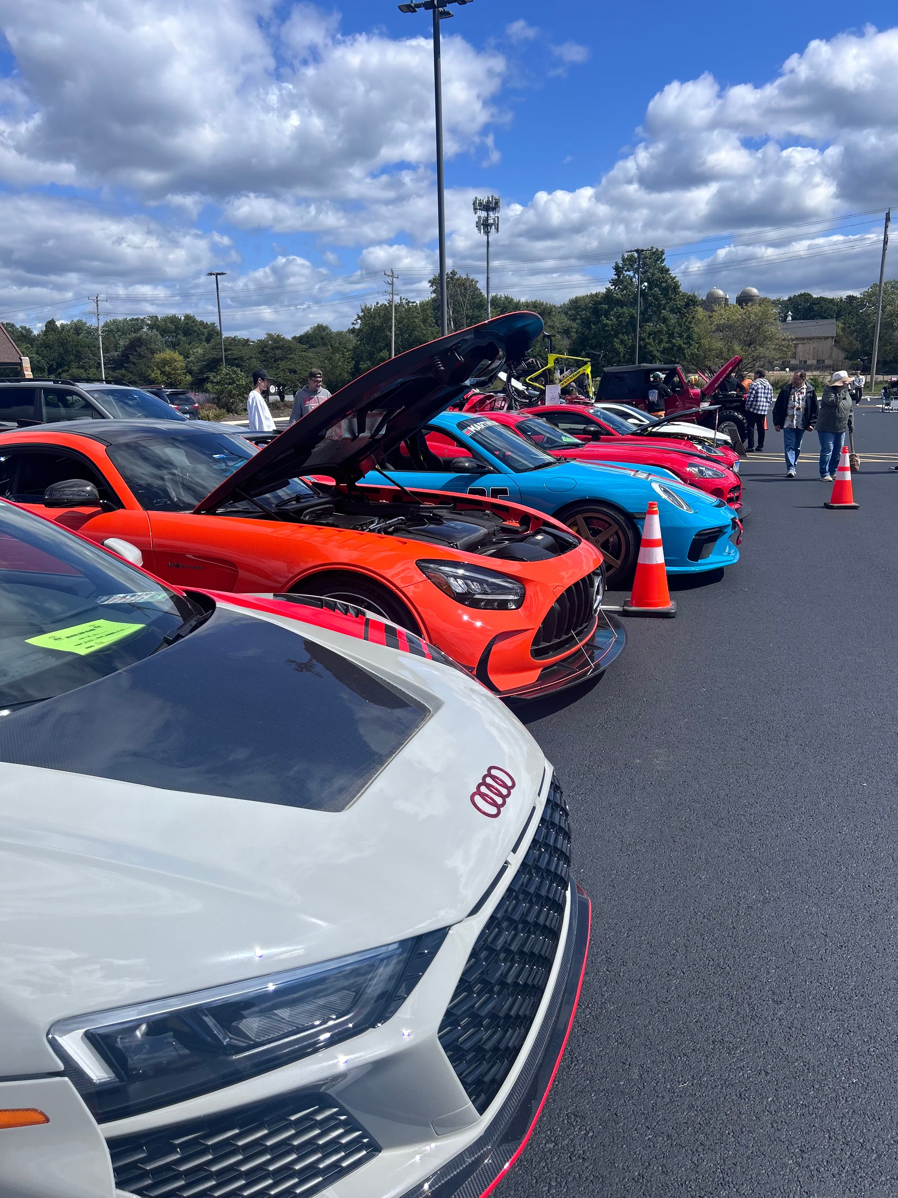 Car show crowd and community at the annual Riverside Riders event serving St. Charles, South Elgin, and Campton Hills